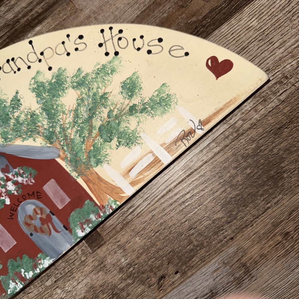 Welcome Friends Wooden Hand Painted 80s "there's No Place Like Grandma/Grandpa - Picture 5 of 7